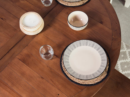 Table de salle à manger ronde extensible Devon (120 cm - 160 cm)