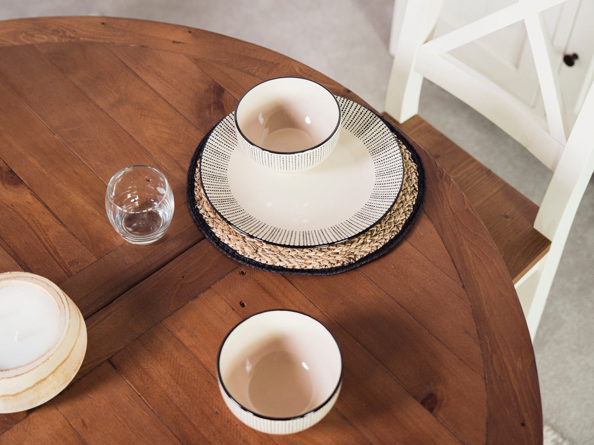 Table de salle à manger ronde extensible Devon (120 cm - 160 cm)