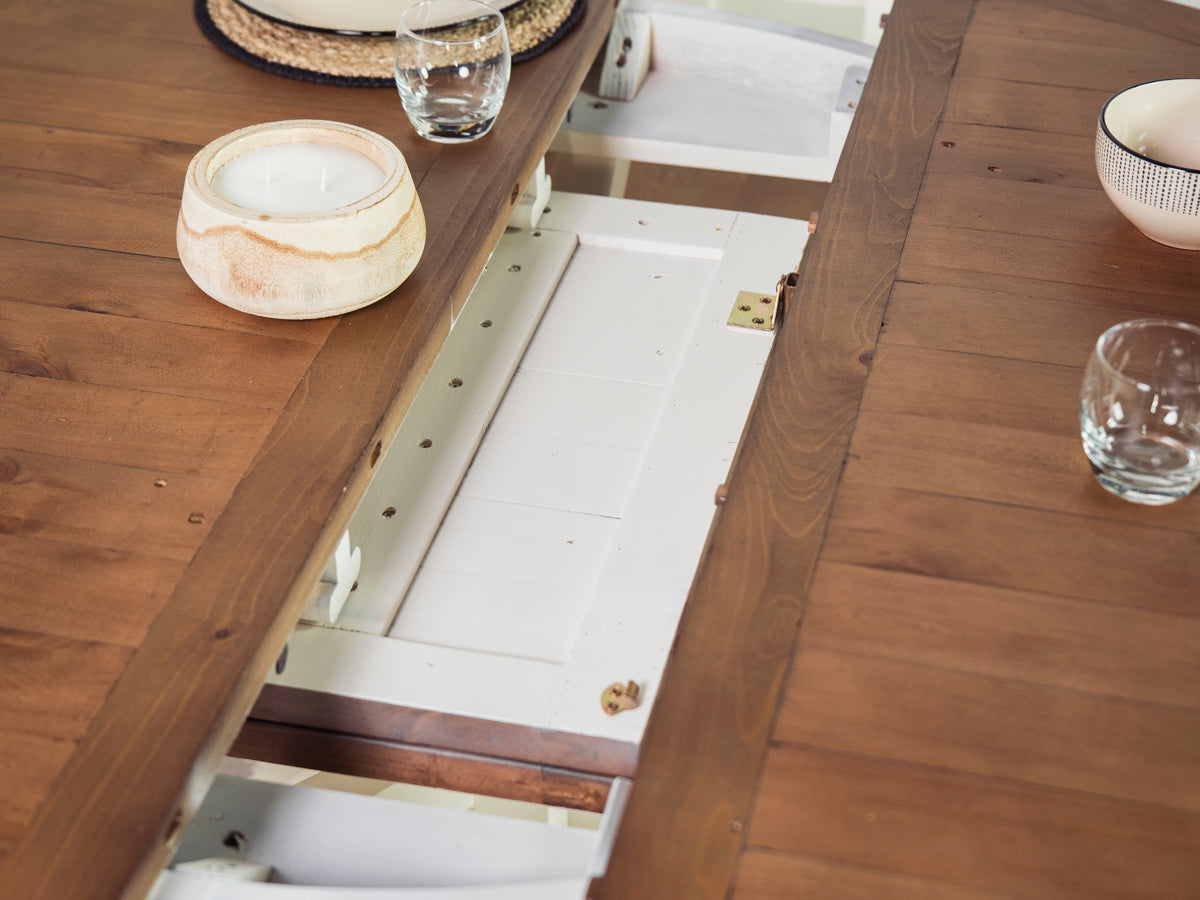 Table de salle à manger ronde extensible Devon (120 cm - 160 cm)