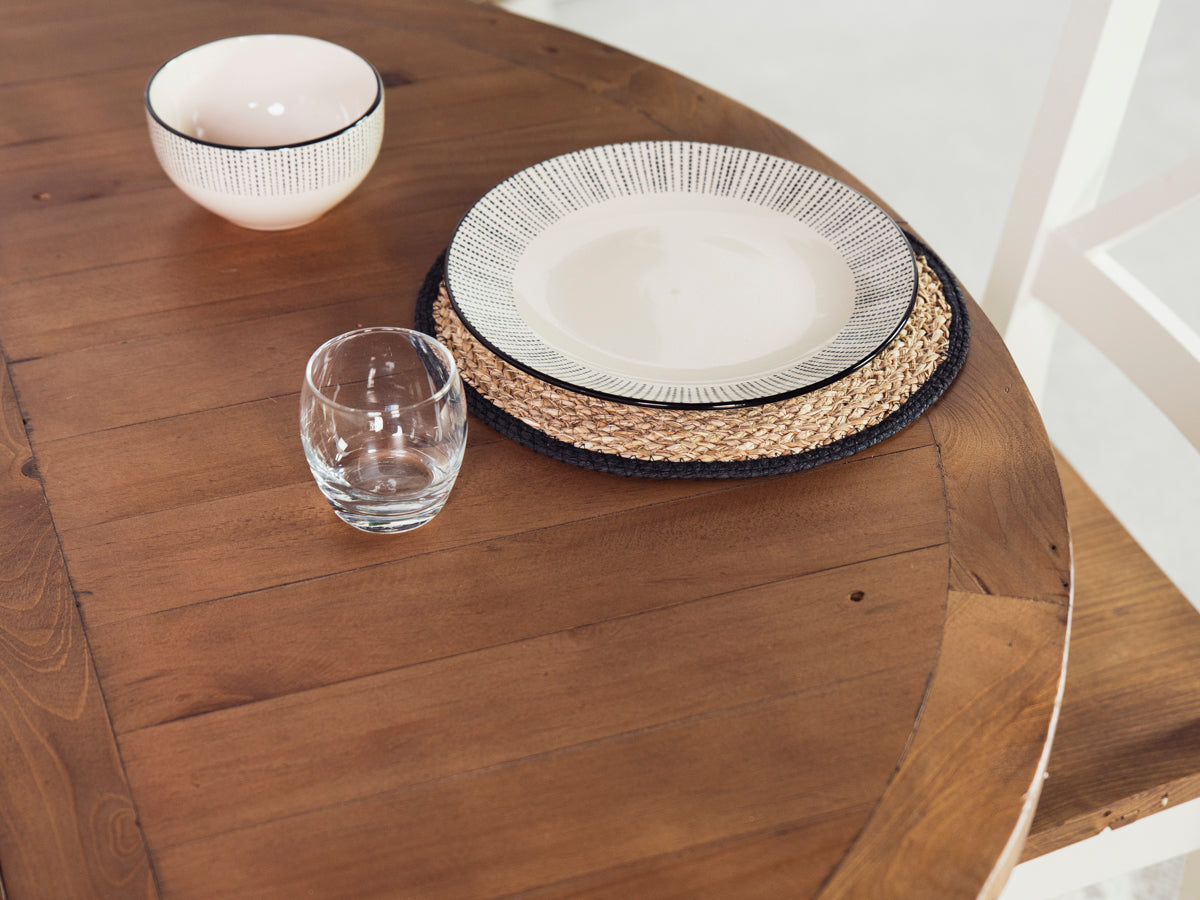 Table de salle à manger ronde extensible Devon (120 cm - 160 cm)