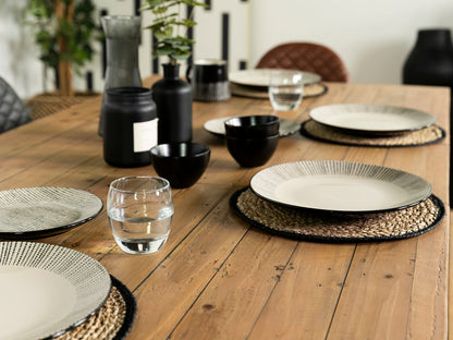 Table de salle à manger extensible Brooklyn Light (140 cm - 180 cm) et chaises de salle à manger grises Dallas