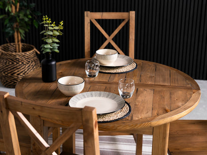 Table de salle à manger ronde extensible Brooklyn Light