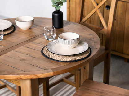 Table de salle à manger ronde extensible Brooklyn Light