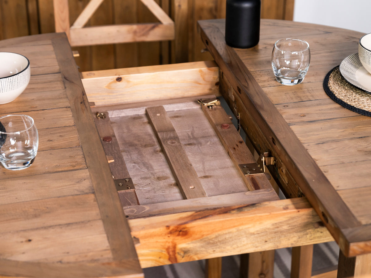 Table de salle à manger ronde extensible Brooklyn Light