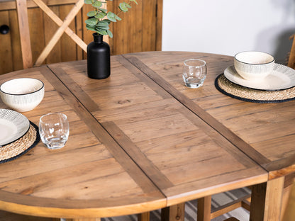 Table de salle à manger ronde extensible Brooklyn Light