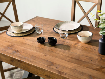 Table de salle à manger Brooklyn 180 cm à plateau fixe et pieds croisés