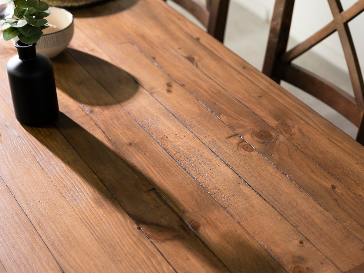 Table de salle à manger Brooklyn 180 cm à plateau fixe et pieds croisés