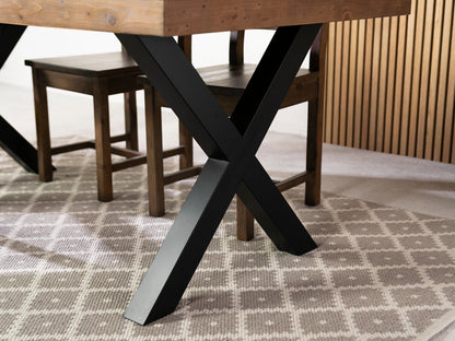 Table de salle à manger Brooklyn 180 cm à plateau fixe et pieds croisés