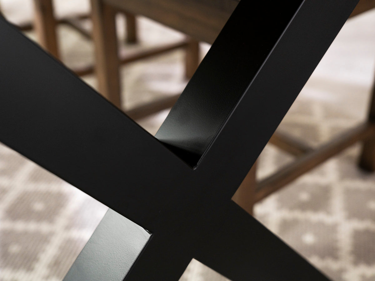 Table de salle à manger Brooklyn 180 cm à plateau fixe et pieds croisés