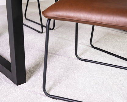 Table de salle à manger extensible Tulsa à pieds croisés (180 cm - 240 cm) et chaises de salle à manger marron Grainger