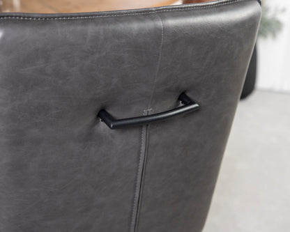 Table de salle à manger fixe Tulsa Dark 135 cm et chaise Grainger grise