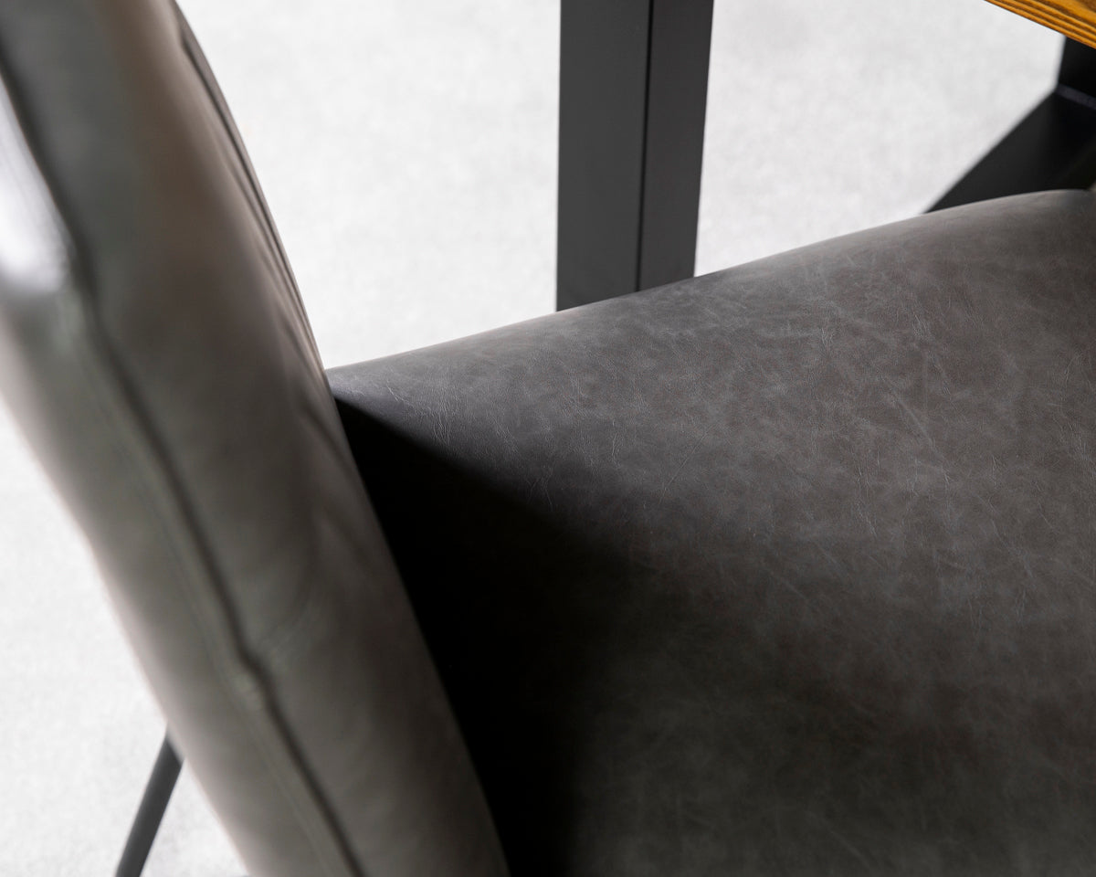 Table de salle à manger extensible Brooklyn à pieds croisés (180 cm - 240 cm) et chaises de salle à manger grises Grainger