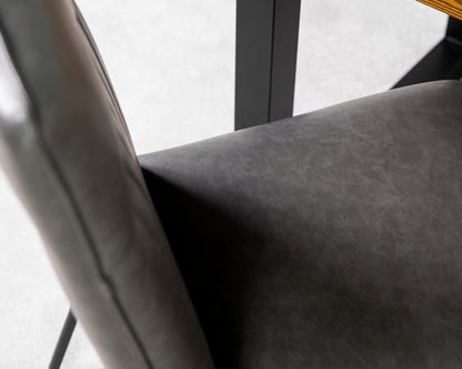 Table de salle à manger fixe Tulsa Dark 180 cm et chaise Grainger grise