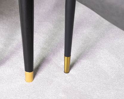 Table de salle à manger ronde Tulsa et chaises de salle à manger grises Sarah