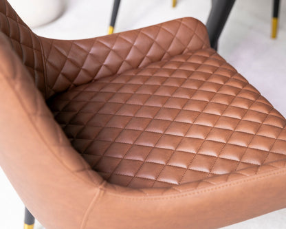 Table de salle à manger ronde Tulsa et chaises de salle à manger Sarah couleur fauve