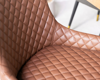 Table de salle à manger ronde Tulsa et chaises de salle à manger Sarah couleur fauve