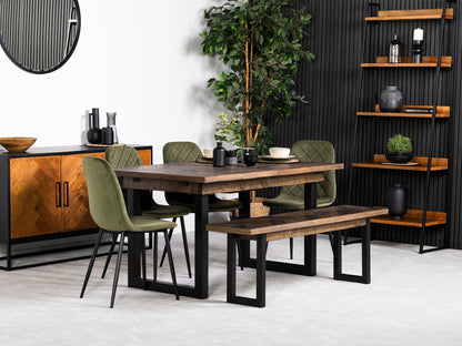 Table de salle à manger extensible Tulsa Dark (140 cm - 180 cm) et chaises de salle à manger Alston