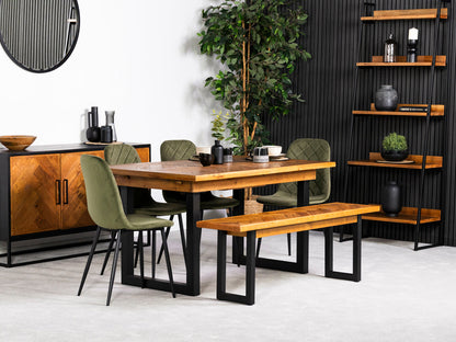 Table de salle à manger fixe Tulsa (135 cm) et chaises de salle à manger Alston