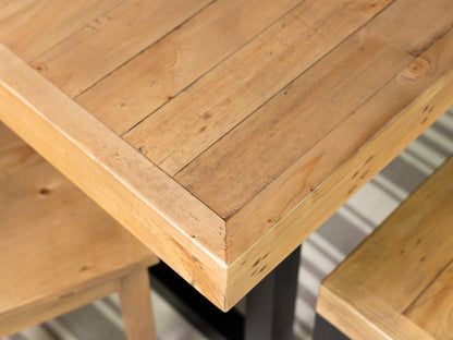 Table de salle à manger Brooklyn Light 180 cm à plateau fixe et chaises de salle à manger Houston marron