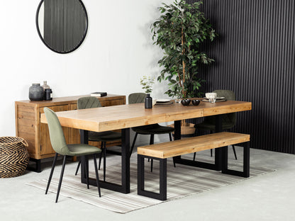 Table de salle à manger extensible Brooklyn Light (180 cm - 240 cm) et chaise de salle à manger Alston