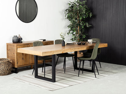 Table de salle à manger extensible Brooklyn Light (180 cm - 240 cm) et chaise de salle à manger Alston