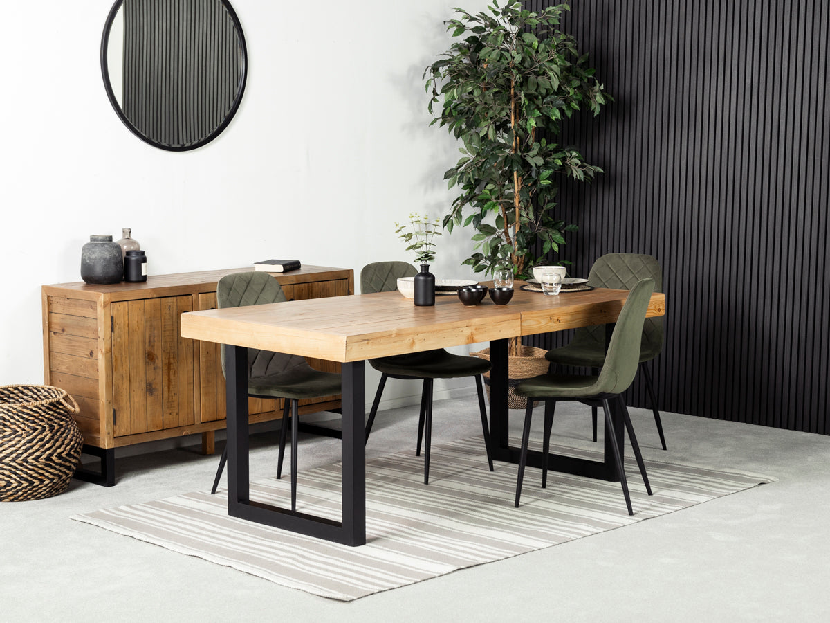 Table de salle à manger extensible Brooklyn Light (180 cm - 240 cm) et chaise de salle à manger Alston