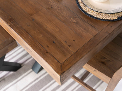 Table de salle à manger extensible Brooklyn à pieds croisés (180 cm - 240 cm)