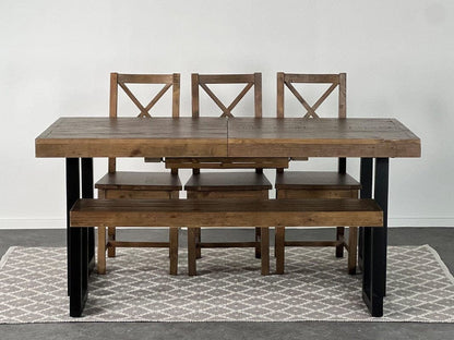 Table de salle à manger extensible Brooklyn (180 cm - 240 cm) et chaises de salle à manger Brooklyn