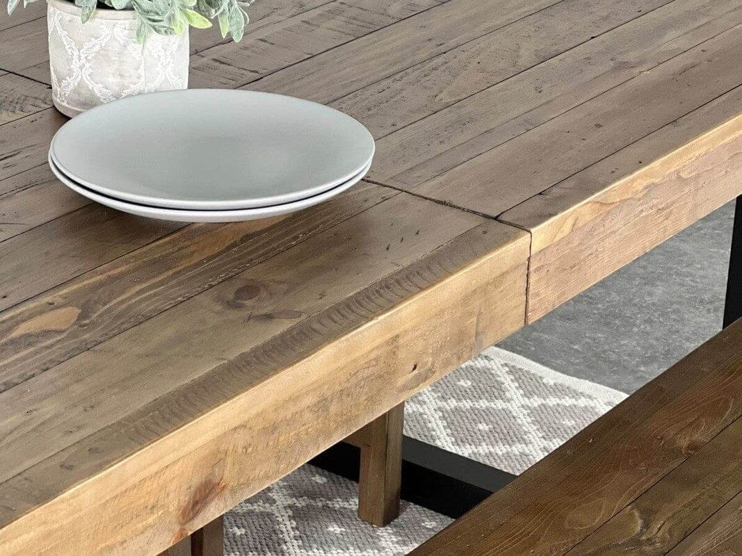 Table de salle à manger extensible Brooklyn (180 cm - 240 cm) et banc de salle à manger