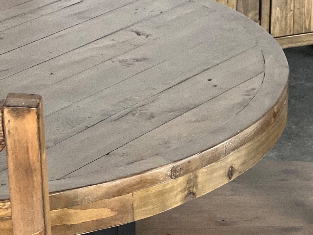 Table de salle à manger ronde Brooklyn et chaises de salle à manger marron Houston