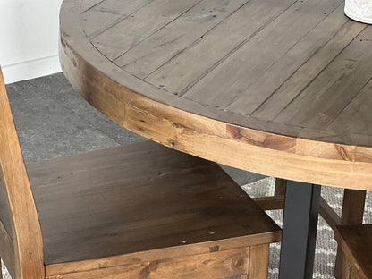 Table de salle à manger ronde Brooklyn et chaises de salle à manger marron Dallas