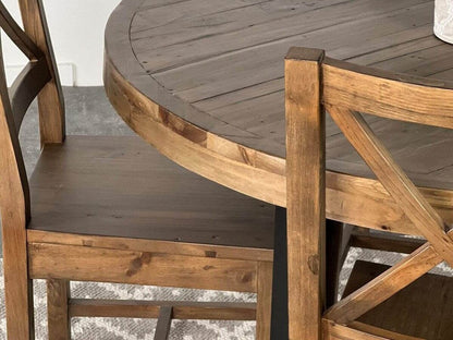 Table de salle à manger ronde Brooklyn et chaises de salle à manger grises auburn