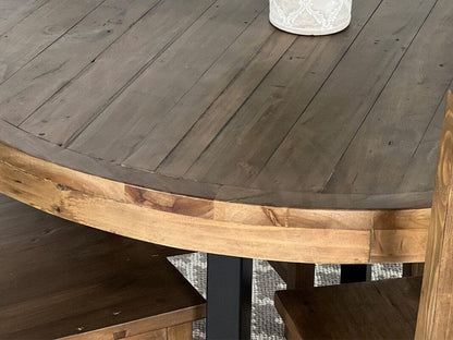 Table de salle à manger ronde Brooklyn et chaises de salle à manger grises auburn