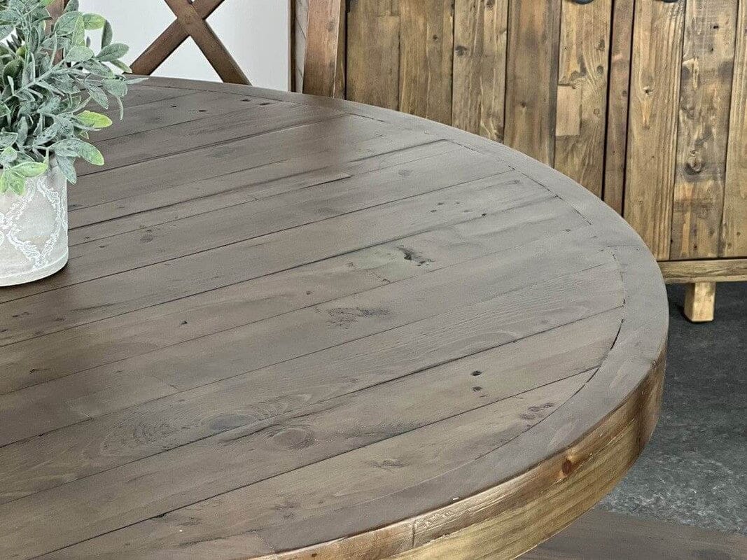 Table de salle à manger ronde Brooklyn et chaises de salle à manger grises auburn