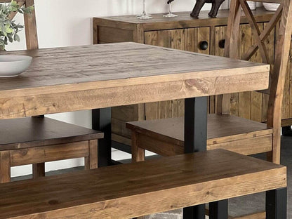 Table de salle à manger à plateau fixe Brooklyn et banc de salle à manger