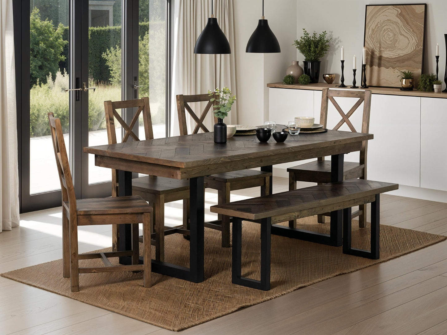 Table de salle à manger fixe Tulsa Dark 180 cm