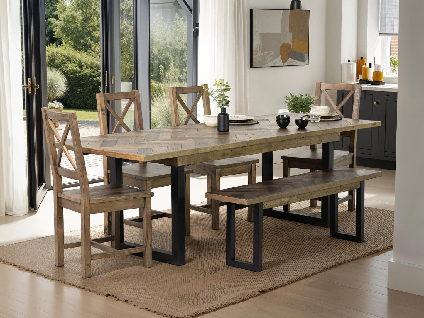 Chaises de salle à manger Tulsa à dossier croisé foncé (lot de 2)