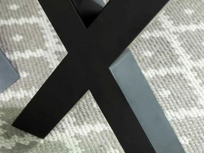 Table de salle à manger extensible Brooklyn à pieds croisés (140 cm - 180 cm) et chaises de salle à manger marron Houston