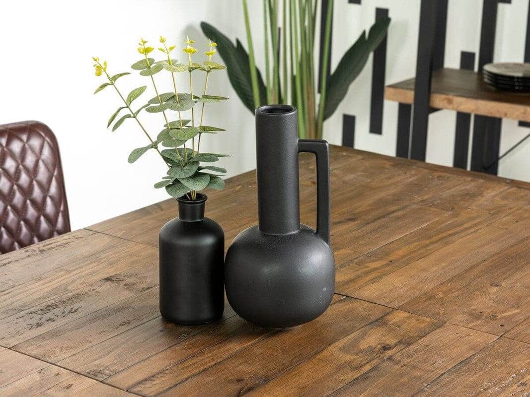 Table de salle à manger extensible Brooklyn à pieds croisés (140 cm - 180 cm) et chaises de salle à manger grises Houston